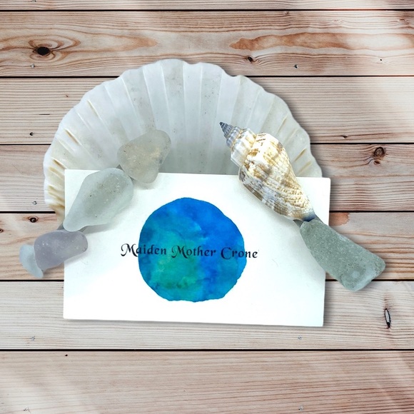 Handmade Beach Glass and Seashell Barrette Pack - Picture 3 of 4
